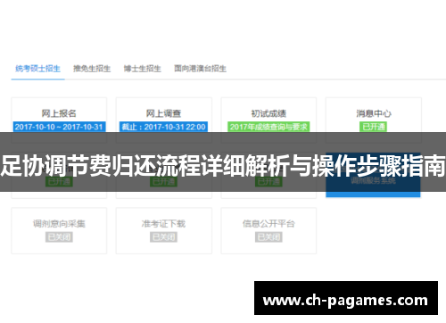 足协调节费归还流程详细解析与操作步骤指南