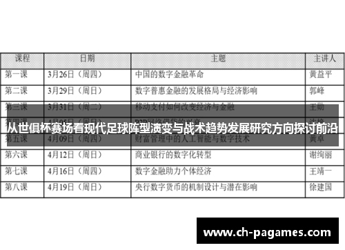 从世俱杯赛场看现代足球阵型演变与战术趋势发展研究方向探讨前沿